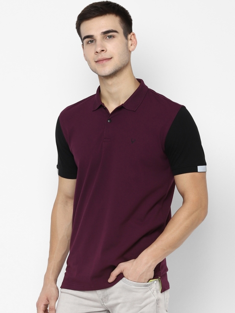 

Allen Solly Men Purple Colourblocked Polo Collar T-shirt