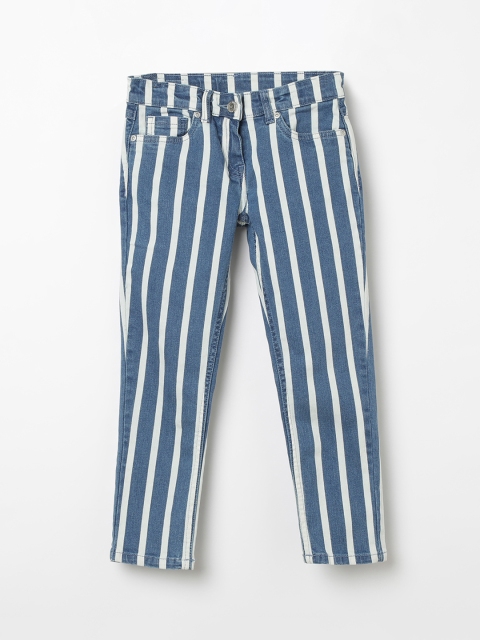 

Bossini Girls Blue & White Slim Fit Mid-Rise Clean Look Jeans