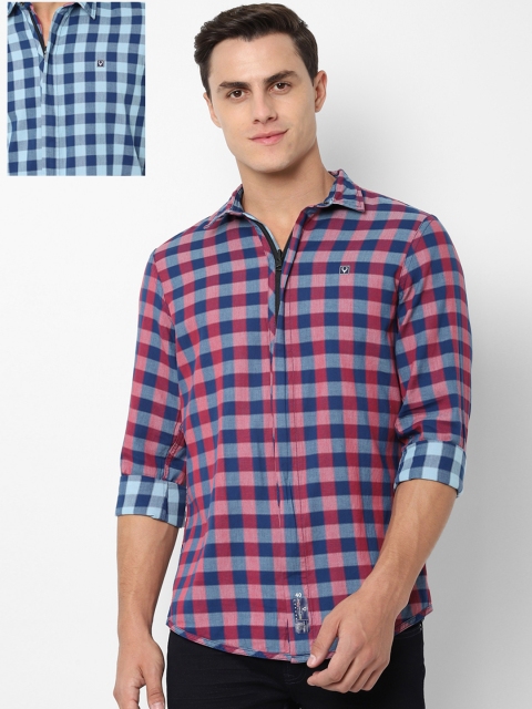 

Allen Solly Sport Men Blue Red Regular Fit Checked Casual Shirt
