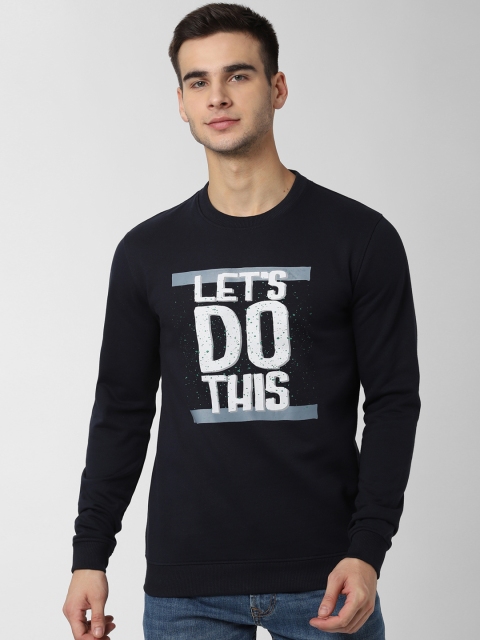

Peter England Casuals Men Navy Blue Printed Sweatshirt