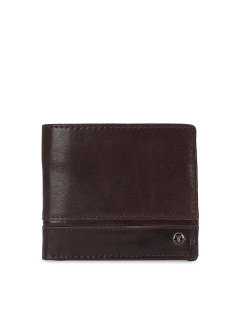 

Van Heusen Men Brown Solid Leather Two Fold Wallet
