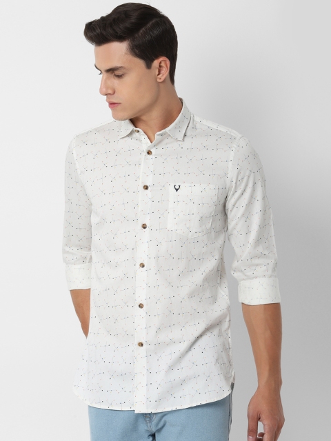 

Allen Solly Men White Slim Fit Printed Casual Shirt