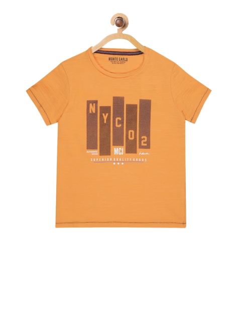 

Monte Carlo Boys Orange Printed Round Neck T-shirt