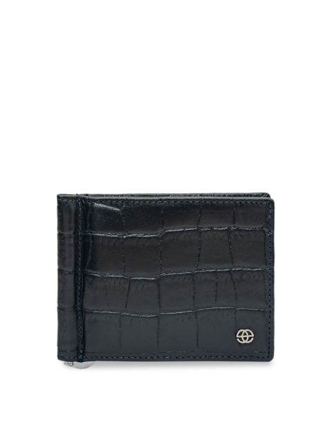 

Eske Men Navy Blue Paris Jaqen Crocodile Skin Textured Leather Money Clip