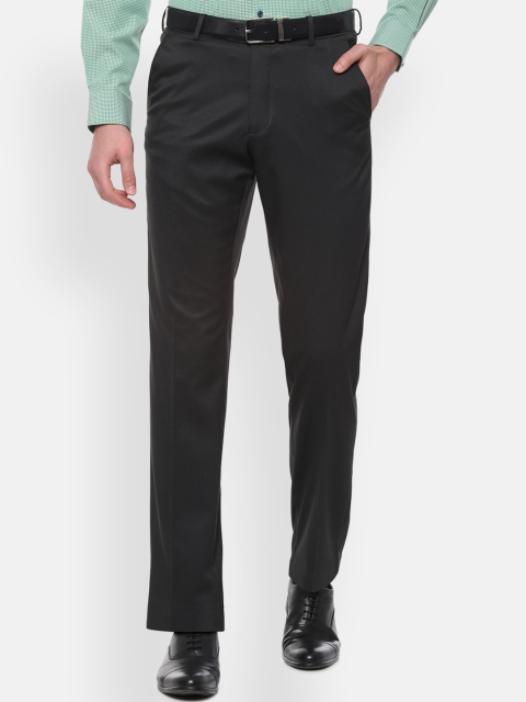 

Van Heusen Men Black Loose Fit Solid Formal Trousers