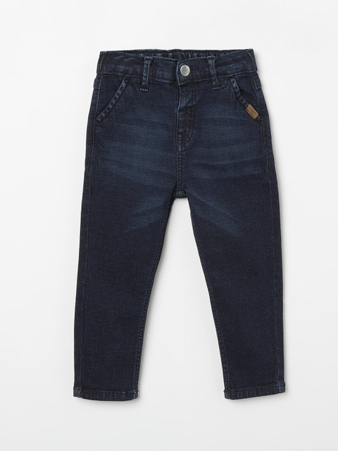 

Juniors by Lifestyle Boys Navy Blue Slim Fit Mid-Rise Clean Look Jeans
