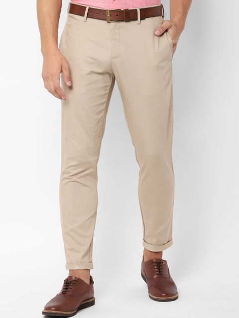 

Allen Solly Men Beige Slim Fit Solid Regular Trousers