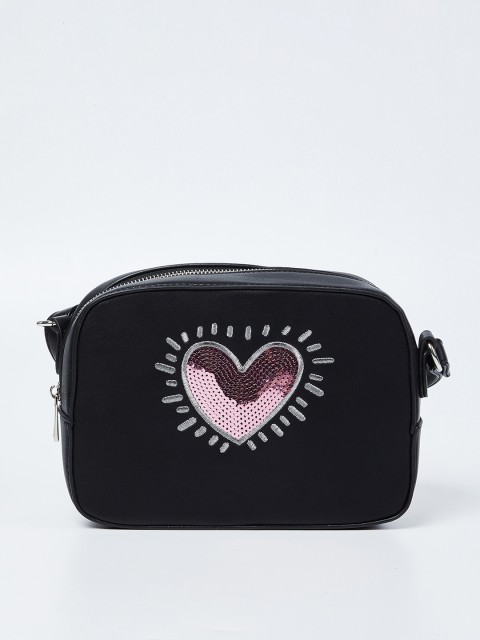 

Ginger by Lifestyle Black Embellished Sling Bag