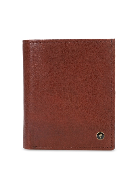 

Van Heusen Men Brown Solid Leather Two Fold Wallet