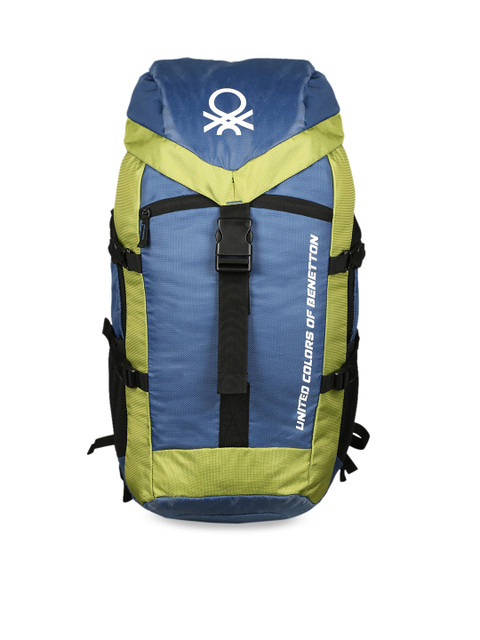 

United Colors of Benetton Unisex Blue & Green Colourblocked Large 60 Litres Rucksack