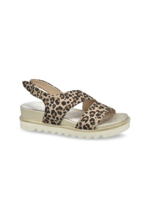 

Bugatti Women Brown & Black Animal Printed Heels