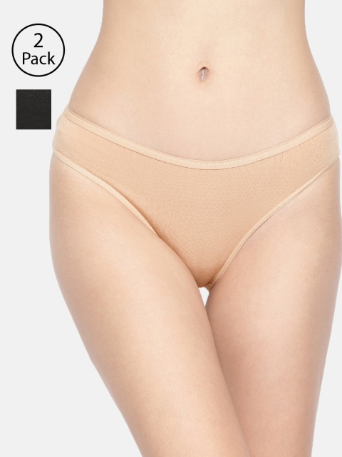 Women Pack Of 2 Solid Organic Cotton Antimicrobial Sustainable Bikini Briefs IMPC004