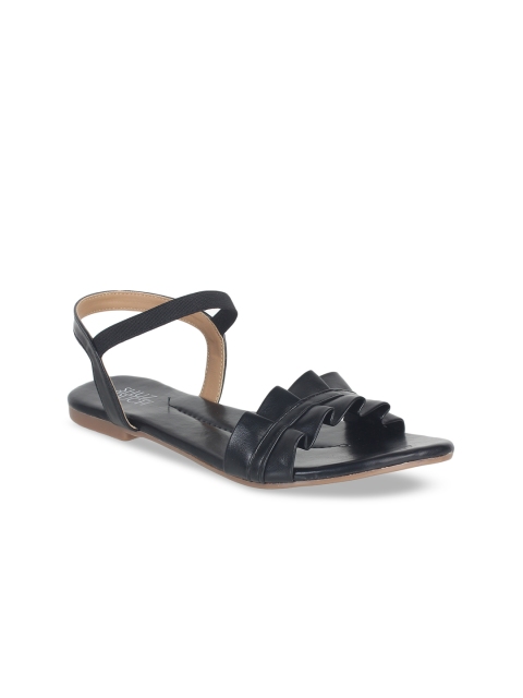 

SHUZ TOUCH Women Black Solid Open Toe Flats
