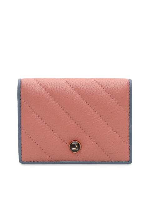 

Da Milano Unisex Pink Quilted Two Fold Leather Wallet