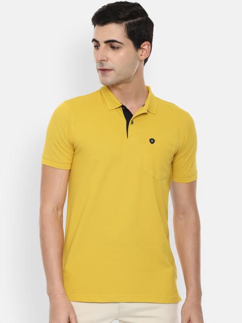 

Van Heusen Sport Men Mustard Yellow Solid Polo Collar T-shirt