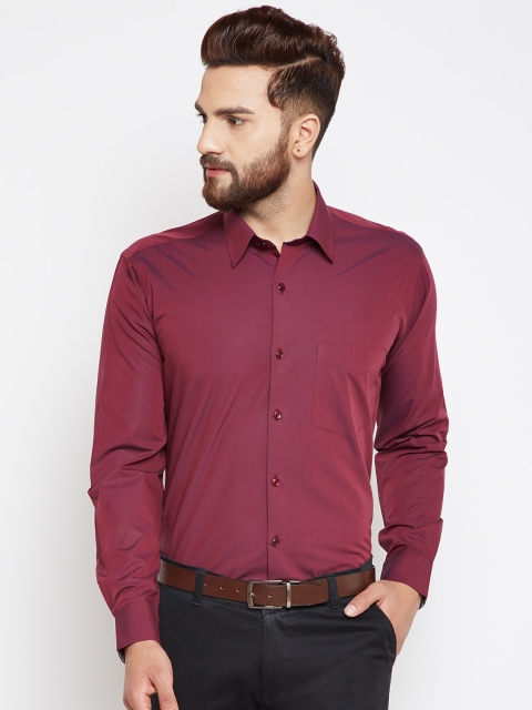 

Hancock Men Maroon Slim Fit Solid Formal Shirt