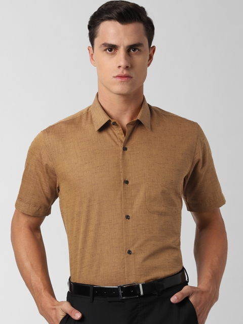 

Peter England Men Brown Regular Fit Self Design Casual Shirt