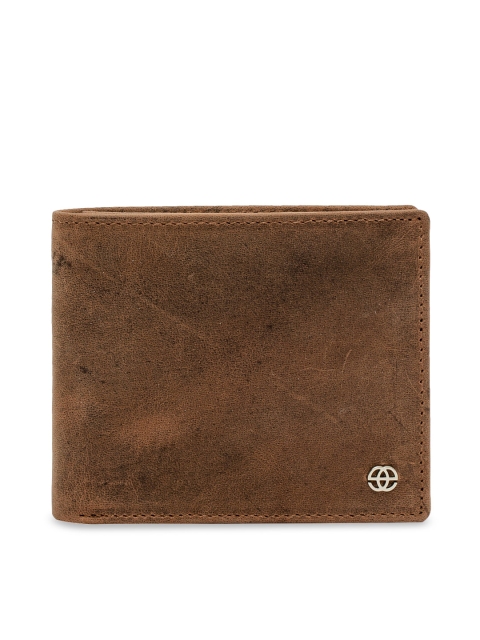

Eske Men Tan Brown Solid Leather Two Fold Wallet