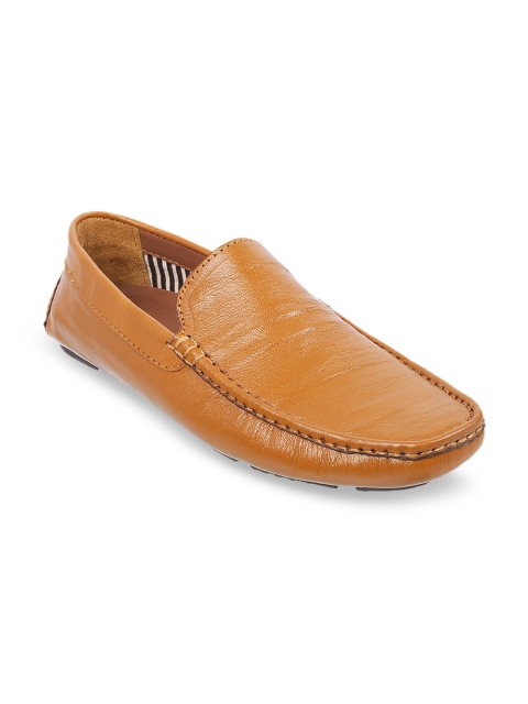 

Metro Men Tan Brown Solid Leather Loafers