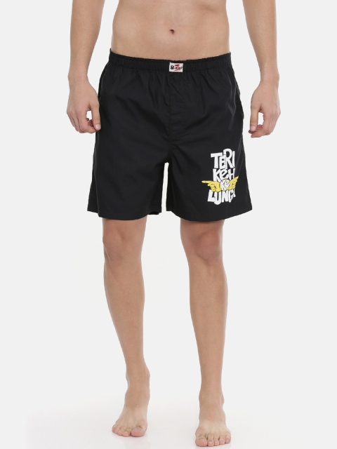 

Bushirt Men Black Solid Teri Keha Ke Lunga Boxers BX00112