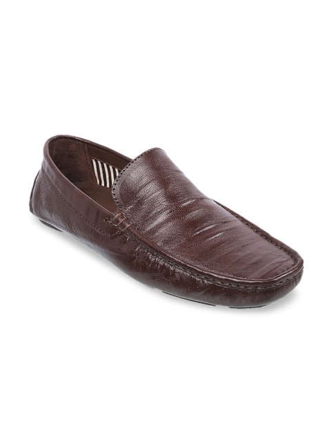 

Metro Men Brown Solid Leather Loafers