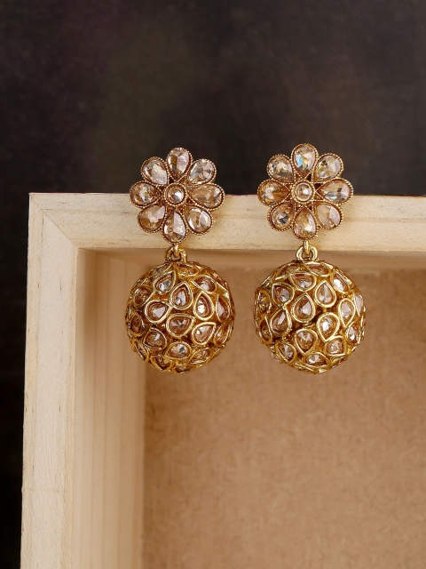 

Voylla Gold-Plated Handcrafted Circular Drop Earrings