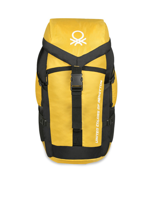 

United Colors of Benetton Unisex Yellow & Black Colourblocked Premium 60 Litres Rucksack