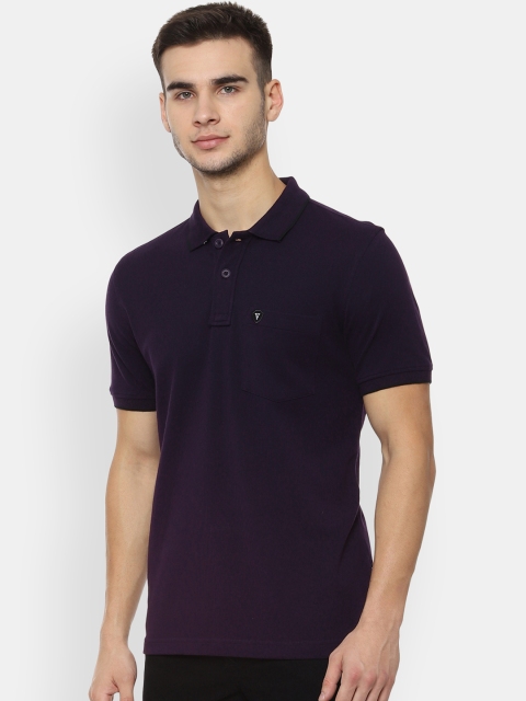 

Van Heusen Sport Men Purple Solid Polo Collar T-shirt