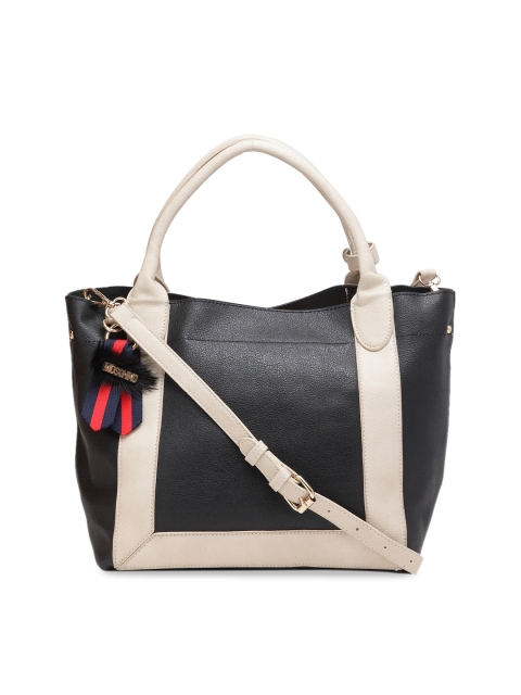 

Ladida Black & Beige Colourblocked Handheld Bag