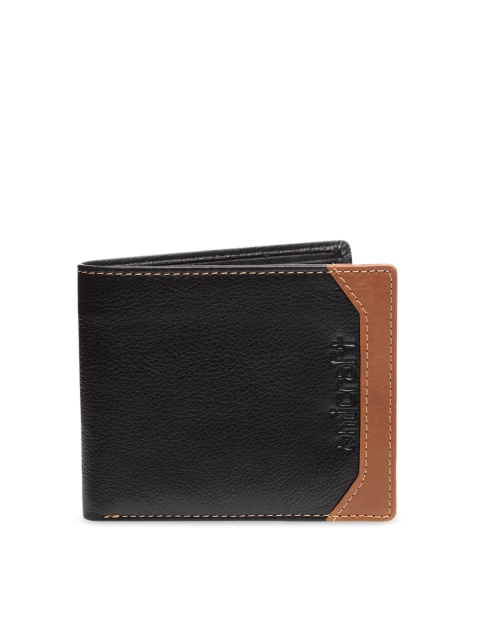 

amicraft Men Black Solid Genuine Leather Two Fold Wallet