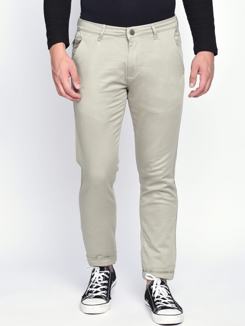 

beevee Men Green Solid Regular Trousers