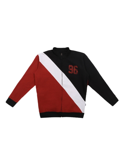 

Lil Tomatoes Girls Black & Red Colourblocked Lightweight Bomber