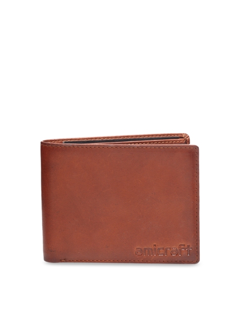 

amicraft Men Tan Brown Solid Leather Two Fold Wallet