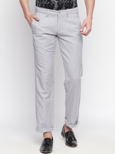

Easies Men Grey Slim Fit Solid Regular Trousers