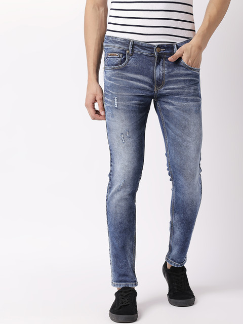 

BOLTS and BARRELS Men Blue Slim Fit Mid-Rise Mildly Distressed Stretchable Jeans
