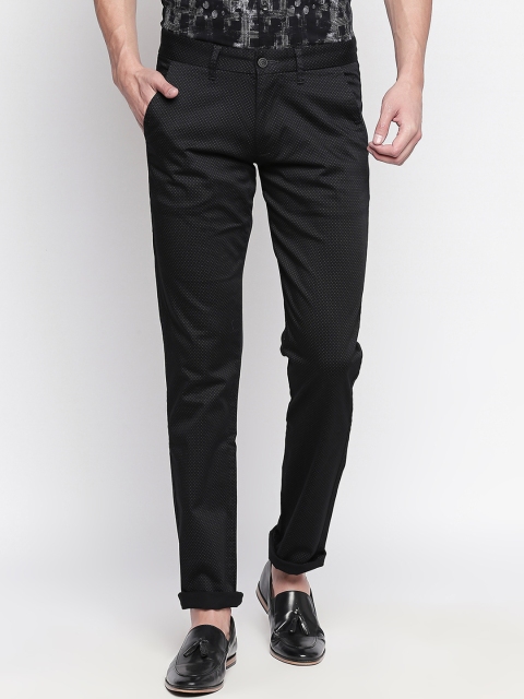 

Easies Men Black Slim Fit Printed Chinos