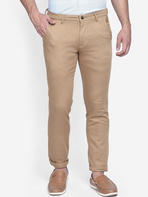 beevee Men Khaki Regular Fit Solid Chinos
