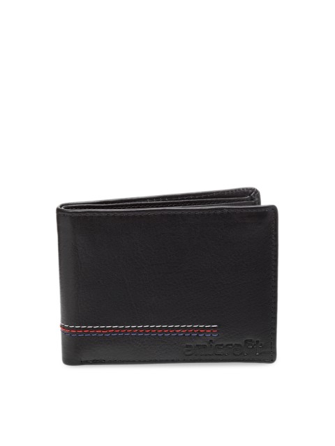 

amicraft Men Black Solid Genuine Leather Two Fold Wallet