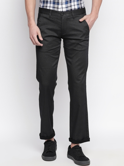

Easies Men Black Slim Fit Solid Regular Trousers
