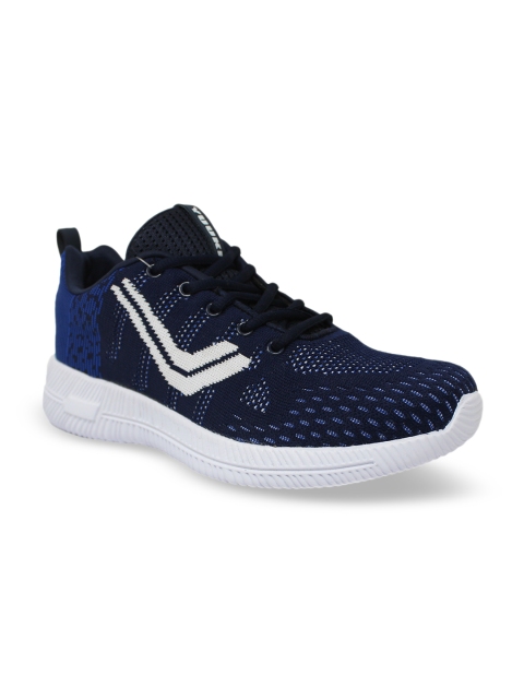 

Yuuki Men Navy Blue Mesh Mid-Top Running Shoes