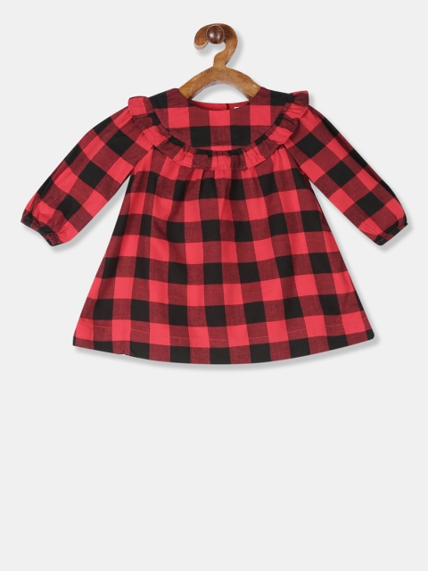 

GAP Girls Red & Black Checked A-Line Dress