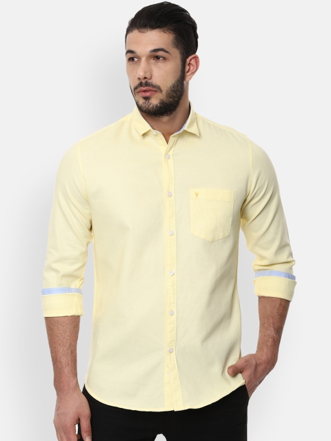 

Van Heusen Sport Men Yellow Slim Fit Solid Casual Shirt