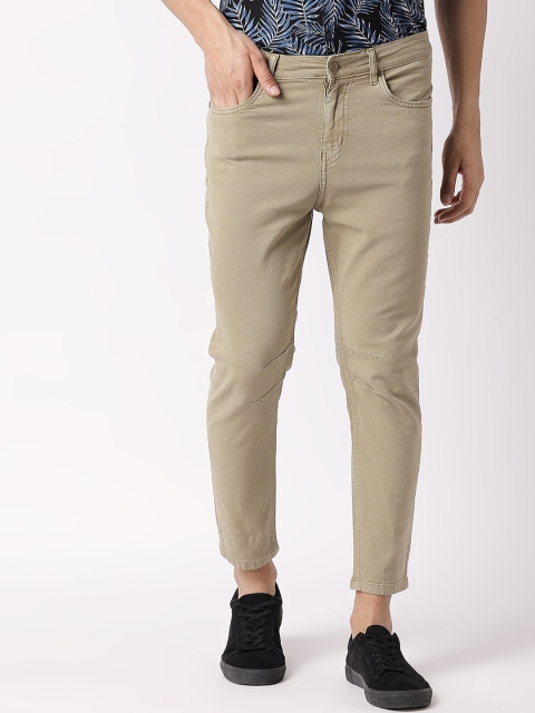 

BOLTS and BARRELS Men Beige Tapered Fit Mid-Rise Clean Look Jeans