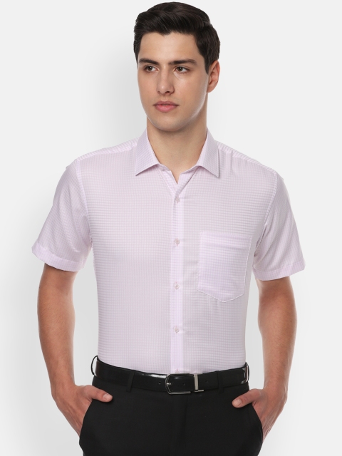 

Van Heusen Men Pink Regular Fit Checked Formal Shirt