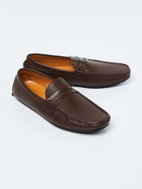 

CODE by Lifestyle Men Coffee Brown Textured Formal Loafers