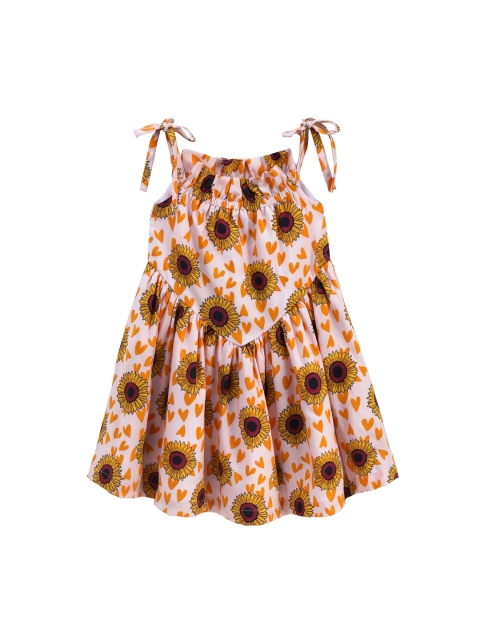 

Hugsntugs Girls Multicoloured Printed A-Line Dress, Multi