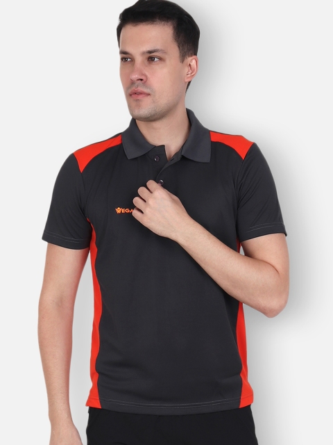 

VEGA Men Grey Colourblocked Dri-FIT Polo Collar T-shirt