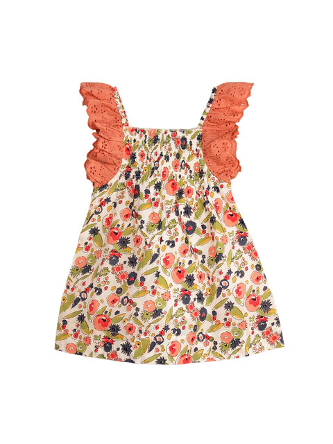 

My Little Lambs Girls Off-White Printed A-Line Dress