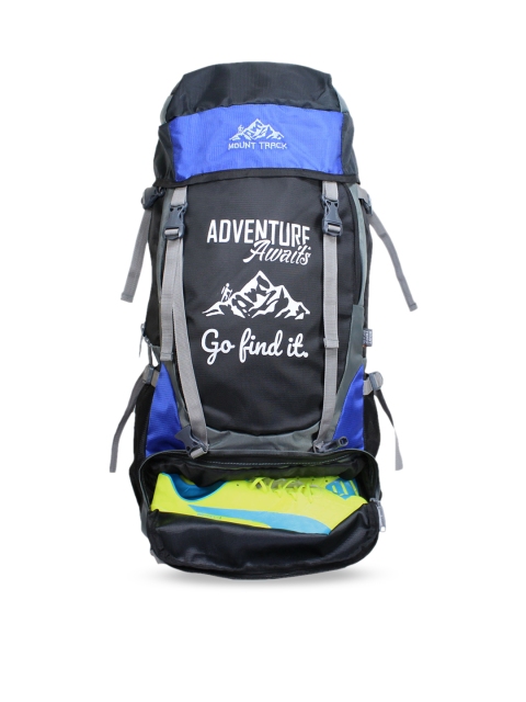 

MOUNT TRACK Unisex Black & Blue Printed Medium 55 litre Rucksack