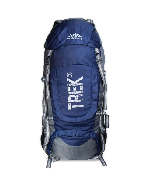 

MOUNT TRACK Unisex Navy Blue & Grey Colourblocked Extra Large 70 litre Rucksack